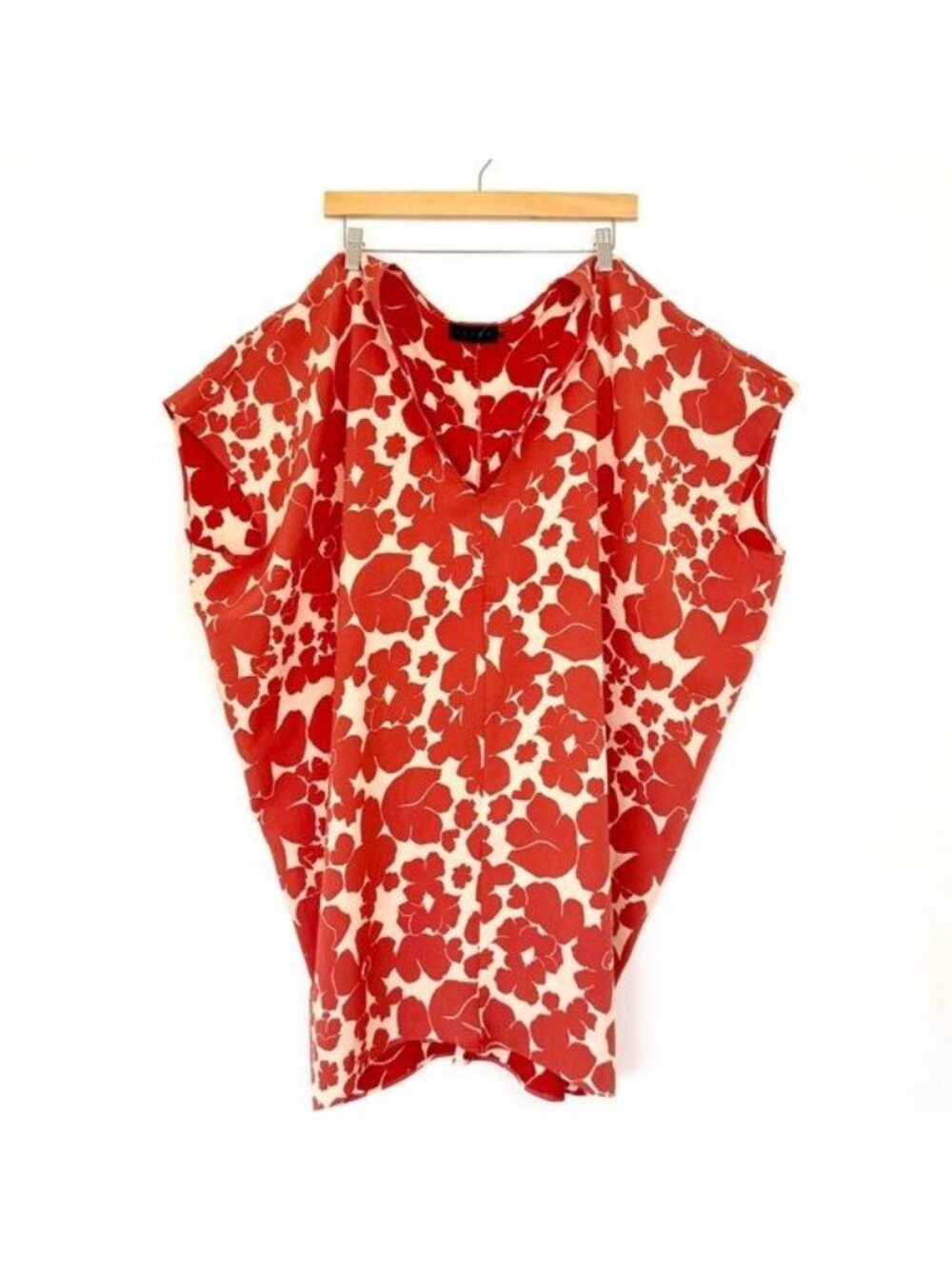 Hatch Maternity red/orange Floral Tunic Slouch Dress One Size